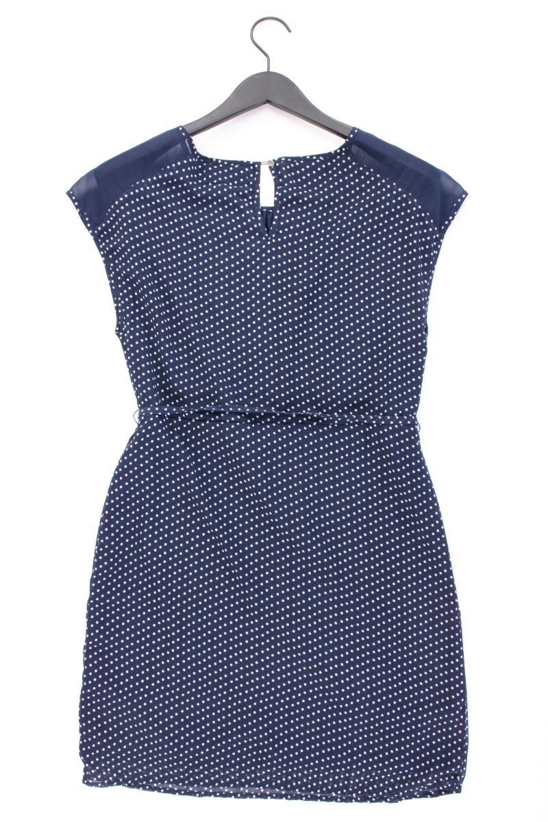 Vila Kurzarmkleid Gr. XS gepunktet mit Gürtel blau aus Polyester