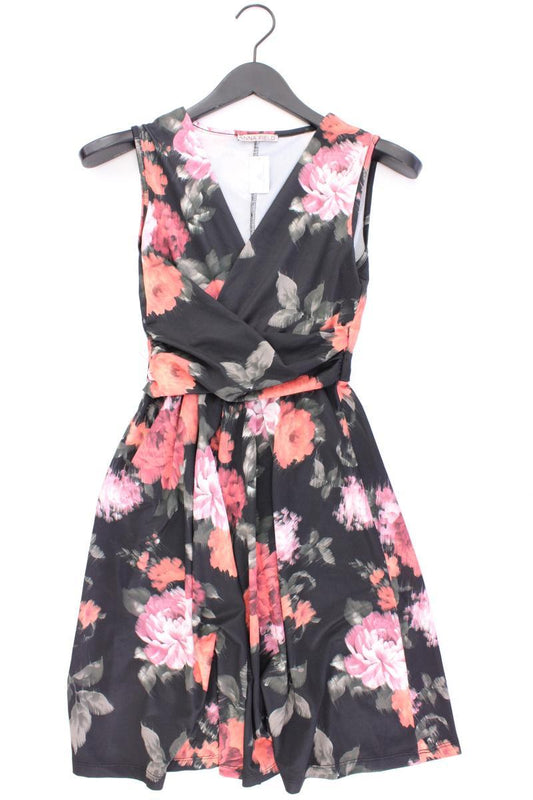 Anna Field Stretchkleid Gr. XS mit Blumenmuster Ärmellos schwarz aus Polyester