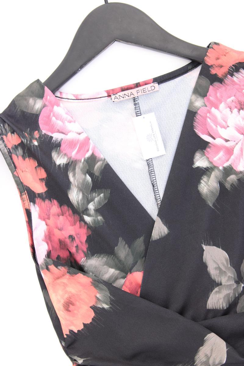 Anna Field Stretchkleid Gr. XS mit Blumenmuster Ärmellos schwarz aus Polyester