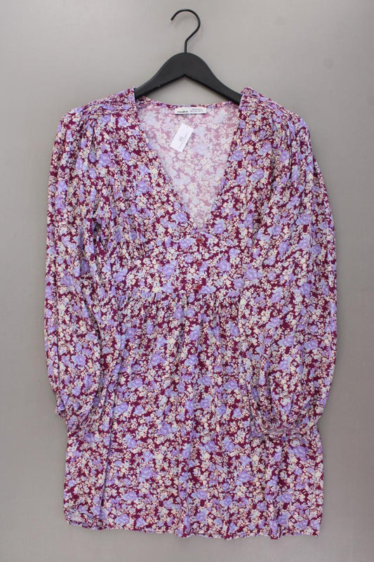 Pull&Bear Langarmkleid Gr. L mit Blumenmuster lila