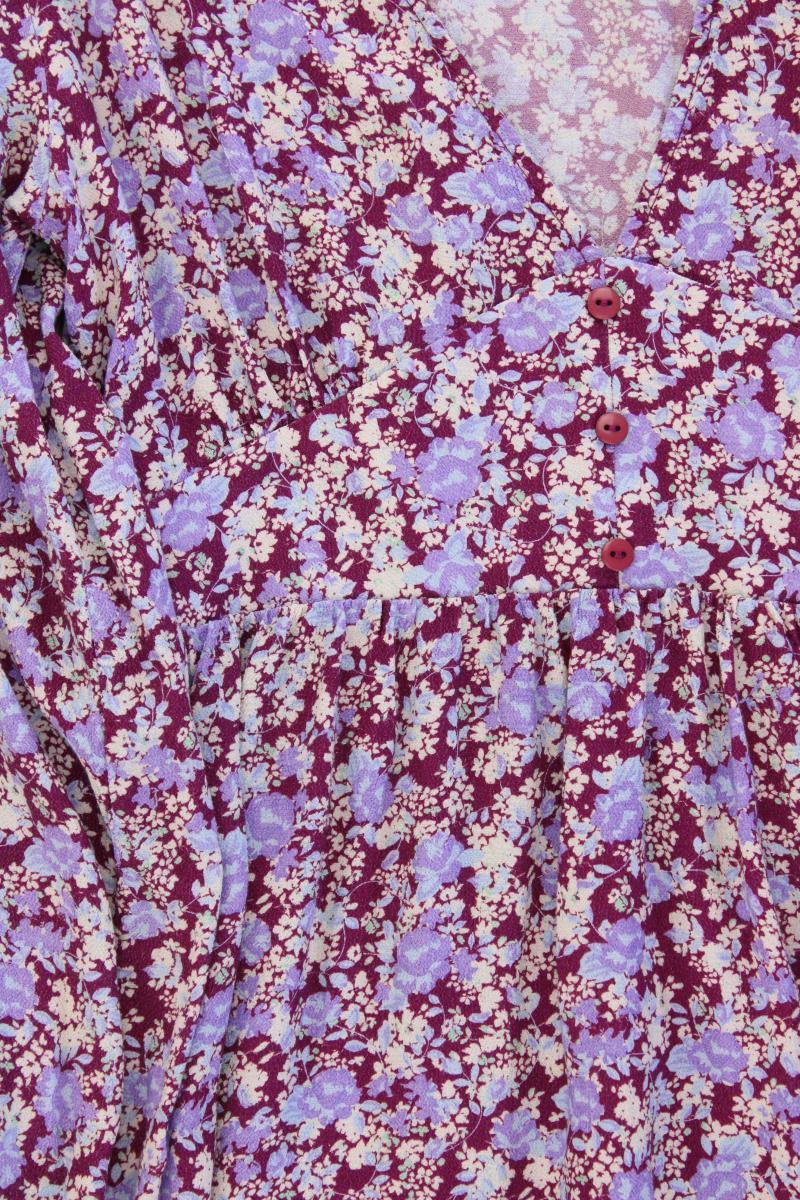 Pull&Bear Langarmkleid Gr. L mit Blumenmuster lila