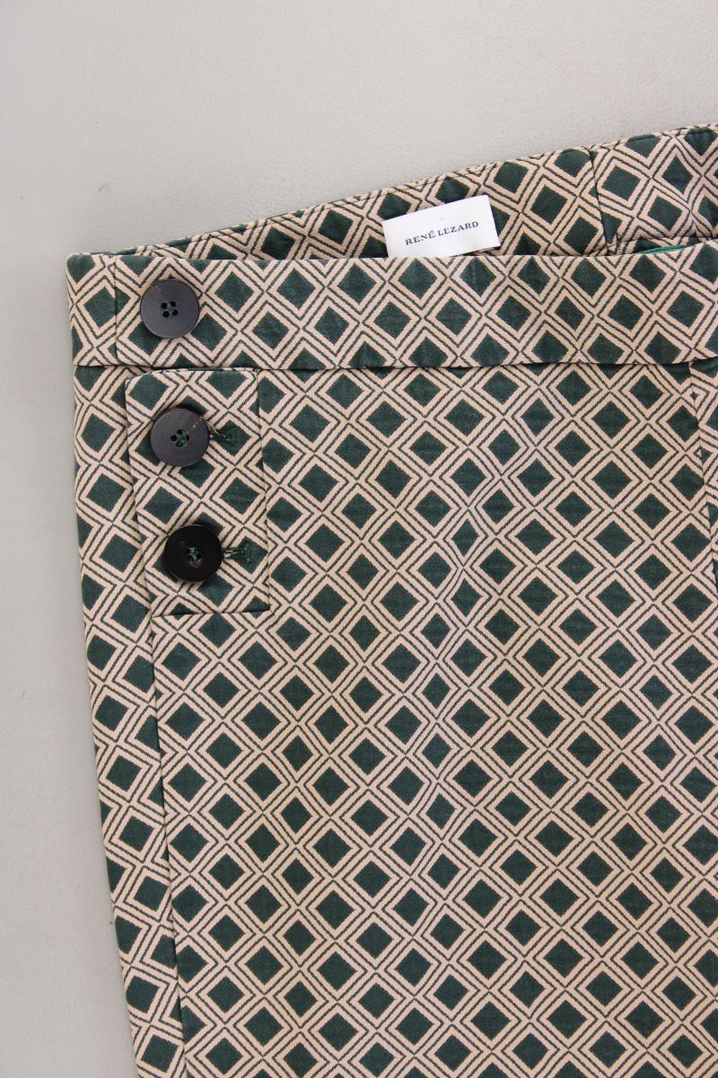 René Lezard Hose Gr. 40 geometrisches Muster grün aus Baumwolle