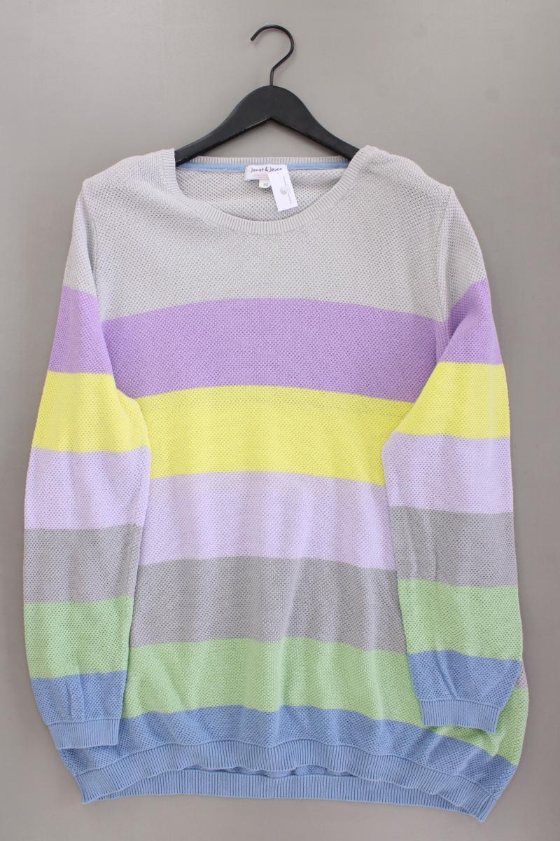 Janet & Joyce Grobstrickpullover Gr. 50 gestreift mehrfarbig aus Baumwolle