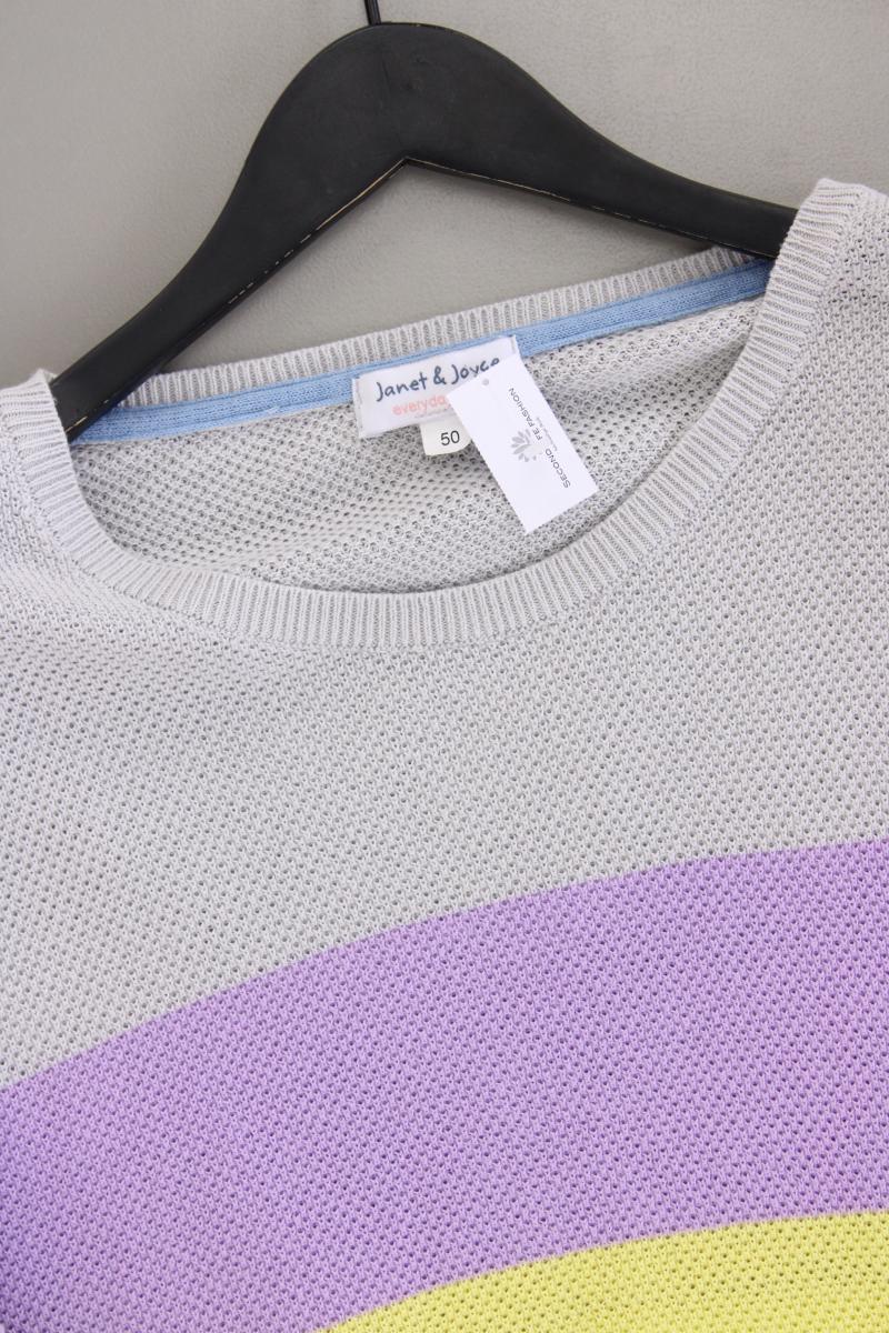 Janet & Joyce Grobstrickpullover Gr. 50 gestreift mehrfarbig aus Baumwolle