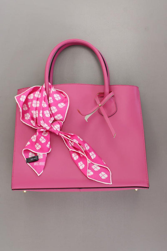 Ledertasche mit Seidentuch pink