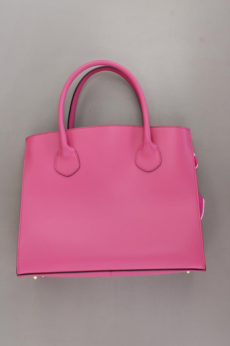 Ledertasche mit Seidentuch pink