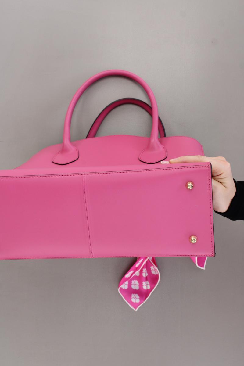 Ledertasche mit Seidentuch pink