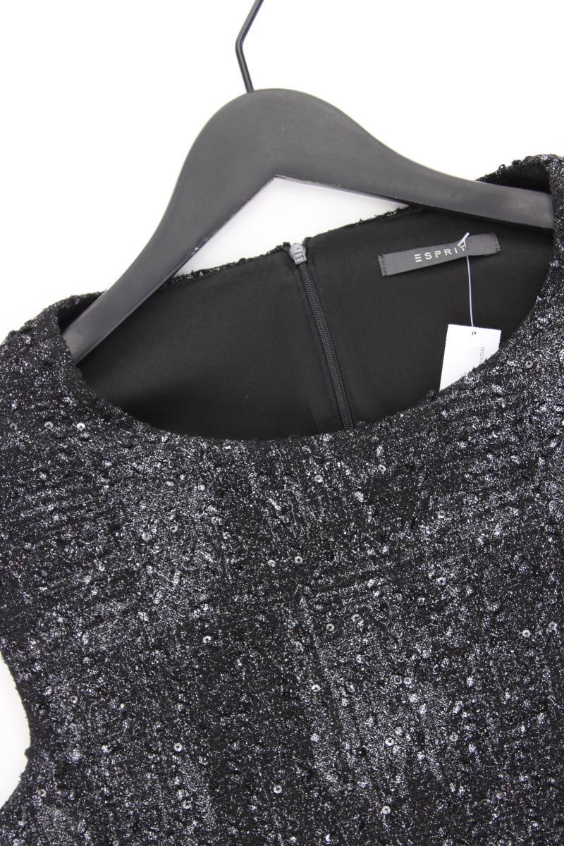 Esprit Bleistiftkleid Gr. L neuwertig mit Gürtel Kurzarm grau aus Polyester