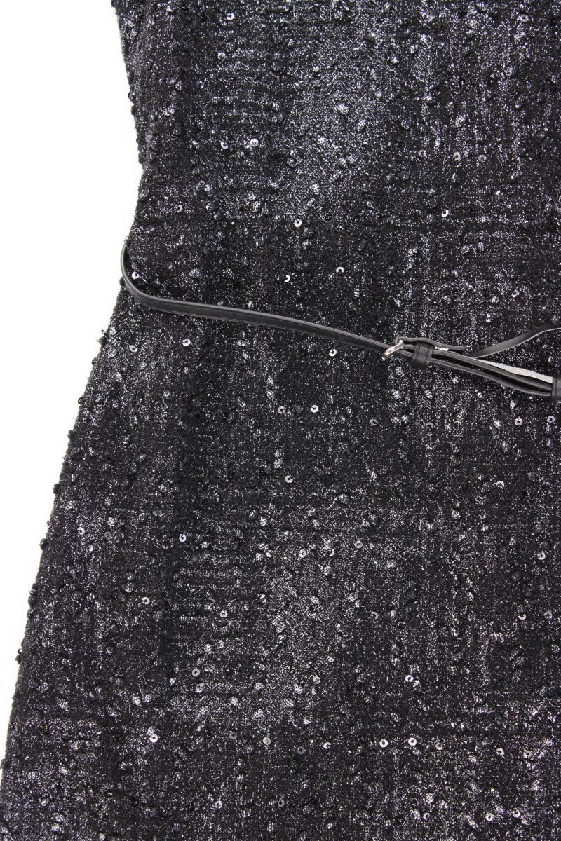 Esprit Bleistiftkleid Gr. L neuwertig mit Gürtel Kurzarm grau aus Polyester