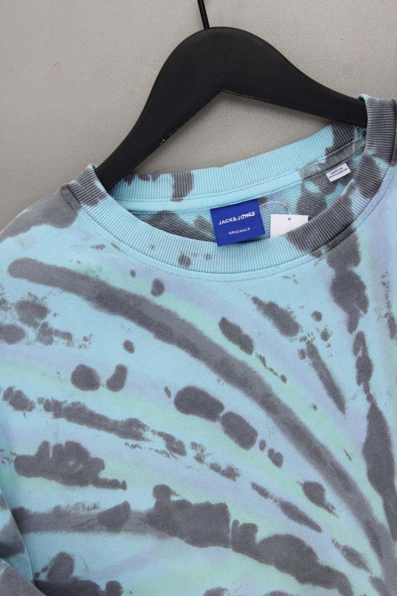 Jack & Jones Langarmpullover für Herren Gr. XL mit Batikmuster neuwertig blau
