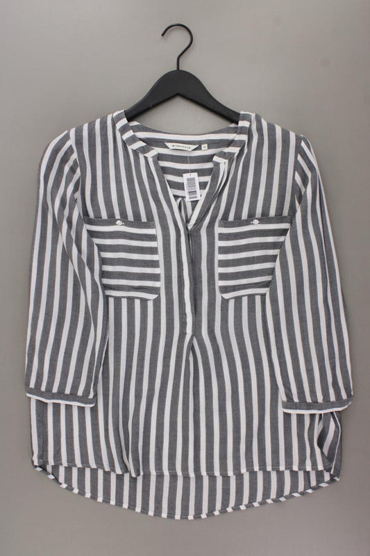 Tom Tailor Langarmbluse Gr. 40 gestreift neuwertig grau aus Viskose