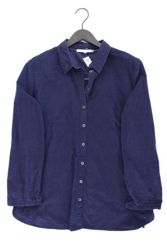 Esprit Organic Cordbluse Gr. 46 Langarm blau