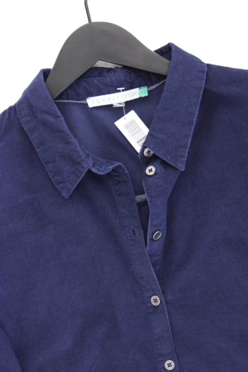Esprit Organic Cordbluse Gr. 46 Langarm blau