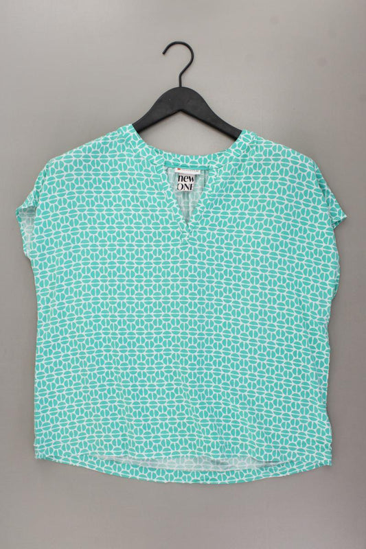 Street One Kurzarmbluse Gr. 40 geometrisches Muster türkis aus Viskose