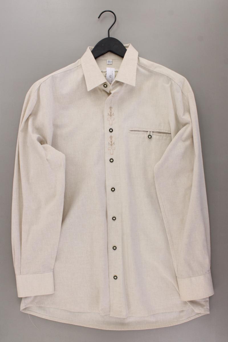 Jupiter Vintage Trachtenhemd für Herren Gr. Hemdgröße 41 Langarm creme