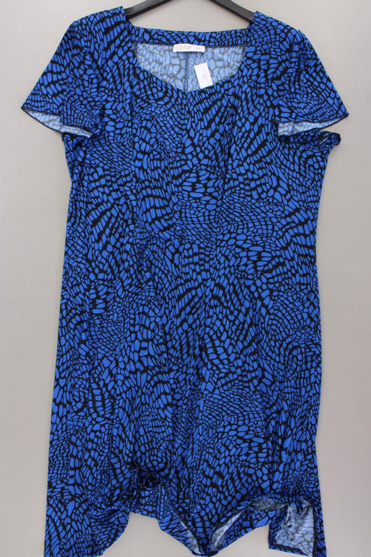 Couture Line Stretchkleid Gr. 50 neuwertig Kurzarm blau aus Polyester