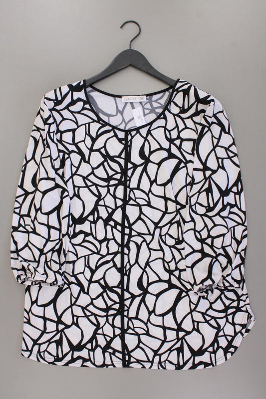 Couture Line Classic Bluse Gr. 50 geometrisches Muster 3/4 Ärmel schwarz