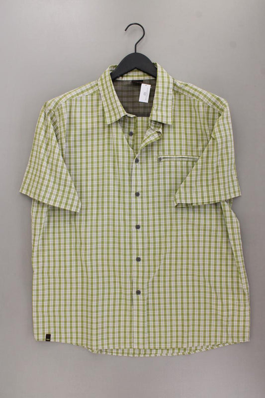 Salewa Karohemd für Herren Gr. 54 kariert neuwertig Kurzarm grün aus Polyester
