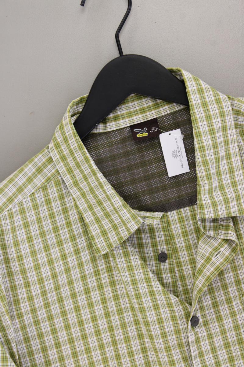 Salewa Karohemd für Herren Gr. 54 kariert neuwertig Kurzarm grün aus Polyester
