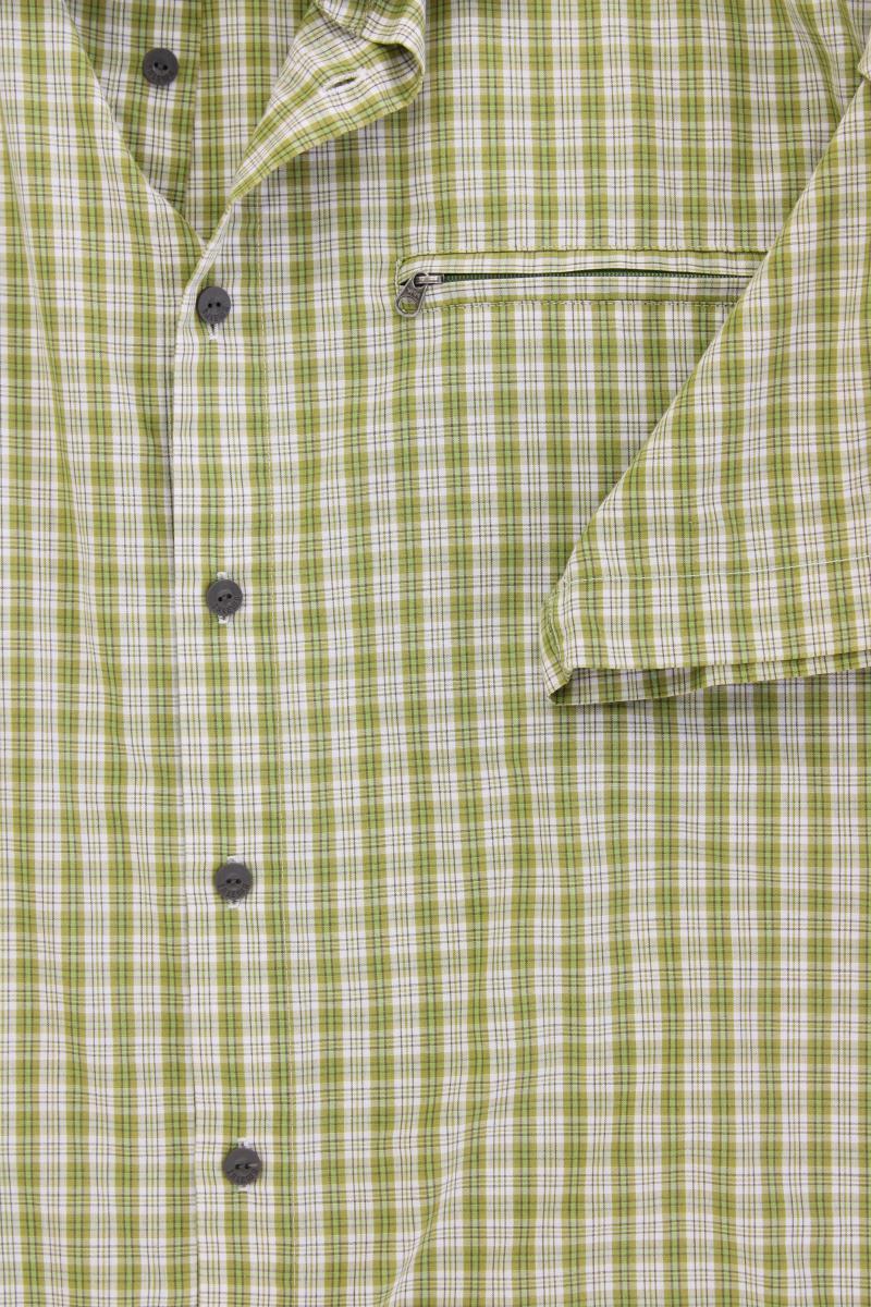 Salewa Karohemd für Herren Gr. 54 kariert neuwertig Kurzarm grün aus Polyester