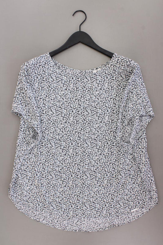 QS by s.Oliver Kurzarmbluse Gr. 42 mit Blumenmuster blau aus Viskose