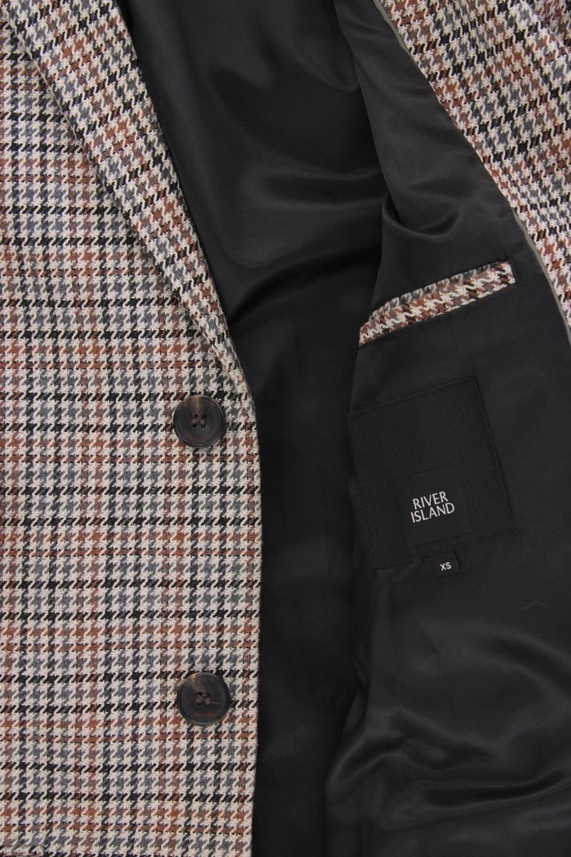 River Island Slim Mantel für Herren Gr. XS hahnentritt mehrfarbig aus Polyester