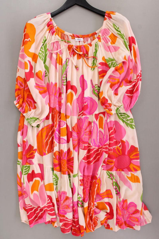 Paprika Midikleid Gr. 48 mit Blumenmuster 3/4 Ärmel mehrfarbig