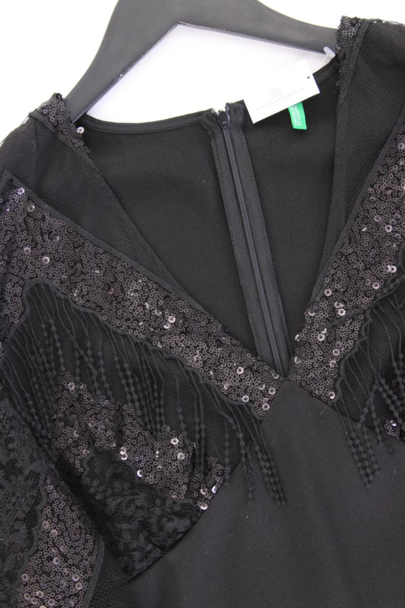 United Colors of Benetton Abendkleid Gr. M 3/4 Ärmel mit Pailletten schwarz