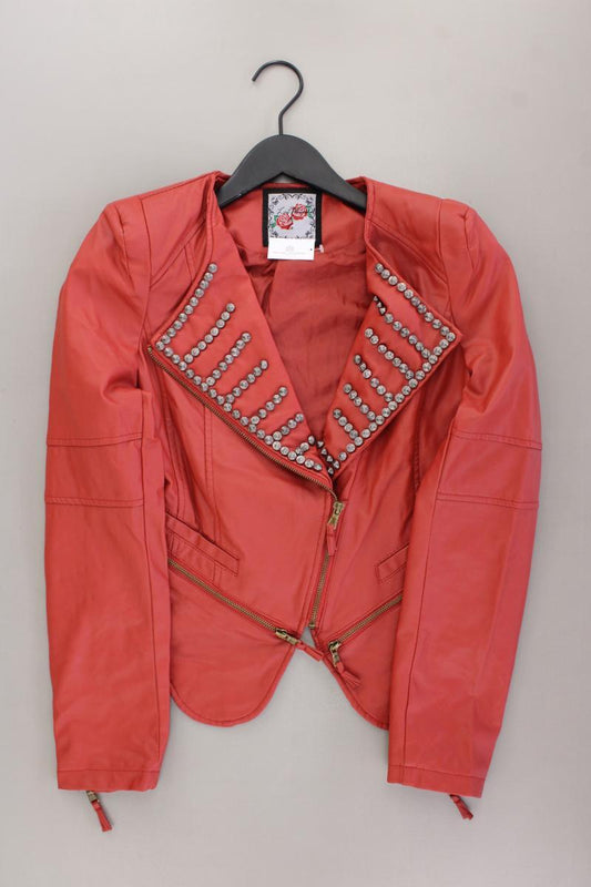 Kunstlederjacke Gr. M neuwertig mit Nieten rot aus Polyurethan
