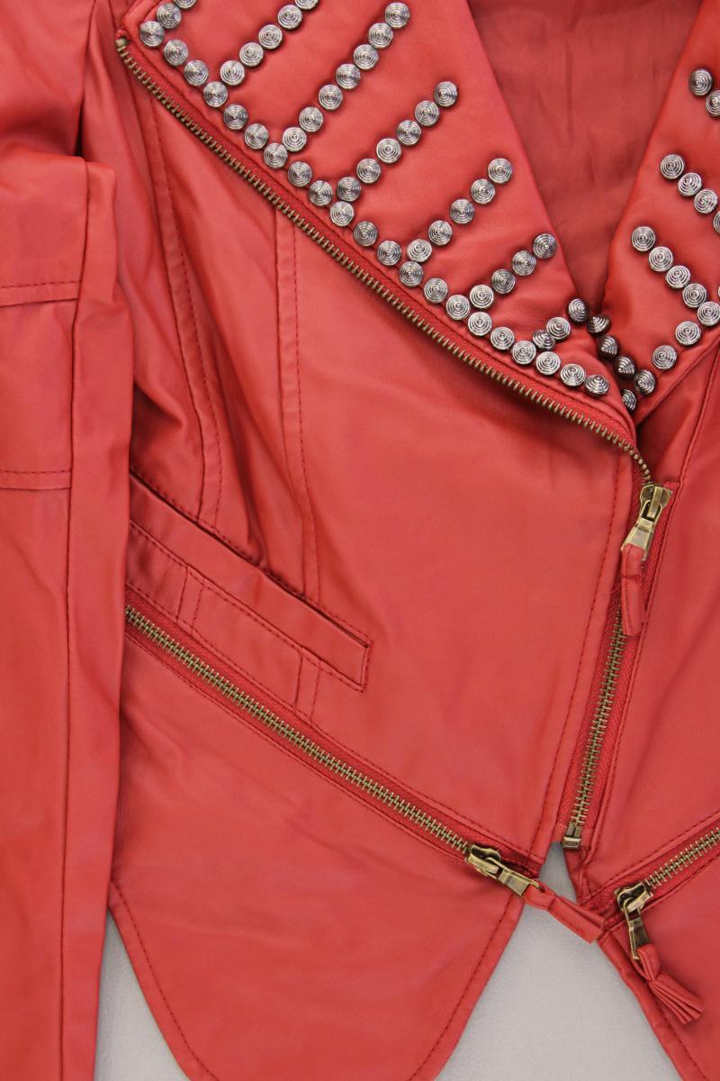 Kunstlederjacke Gr. M neuwertig mit Nieten rot aus Polyurethan