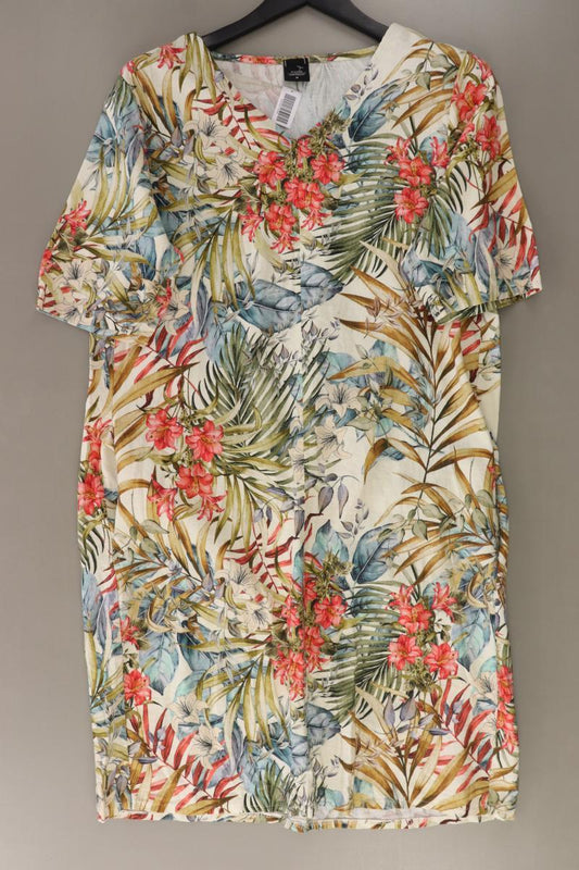 FOS Amsterdam Kleid mit Seitentaschen Gr. M Kurzarm mehrfarbig aus Leinen