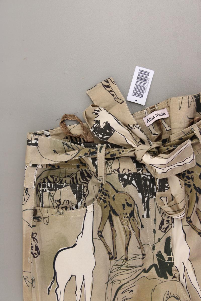 Alba Moda Hose Gr. 36 mit Gürtel braun aus Baumwolle