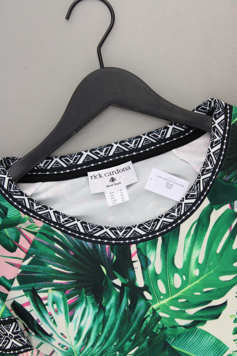 rick cardona Printshirt Gr. 38 neuwertig 3/4 Ärmel grün aus Polyester