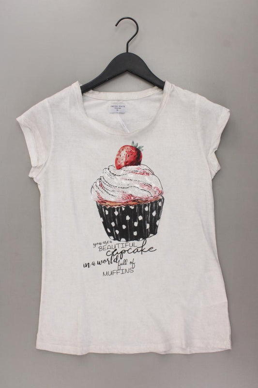 Fresh Made T-Shirt Gr. M Kurzarm mit Pailletten creme
