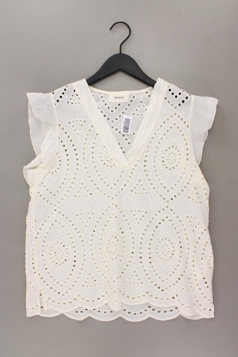 ViCOLO Kurzarmbluse Gr. M creme aus Baumwolle