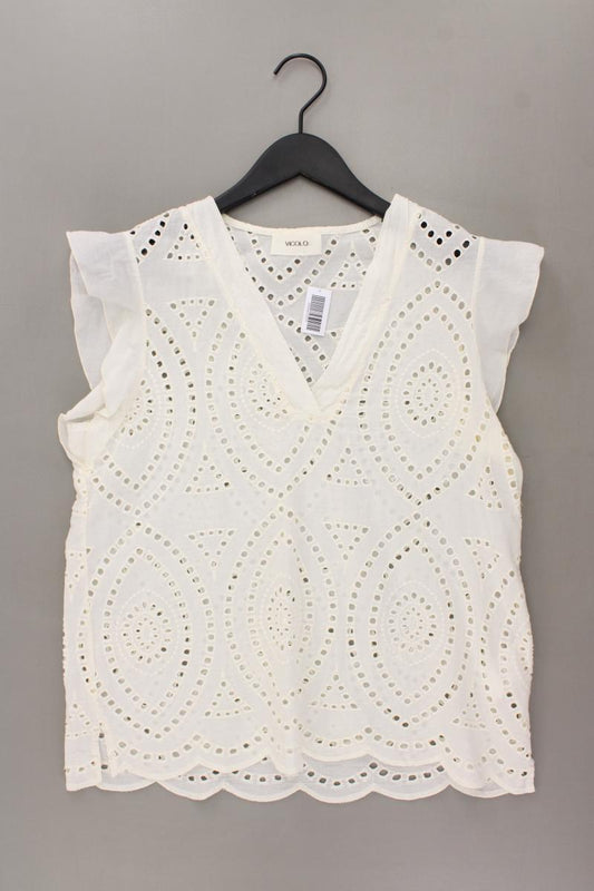 ViCOLO Kurzarmbluse Gr. M creme aus Baumwolle