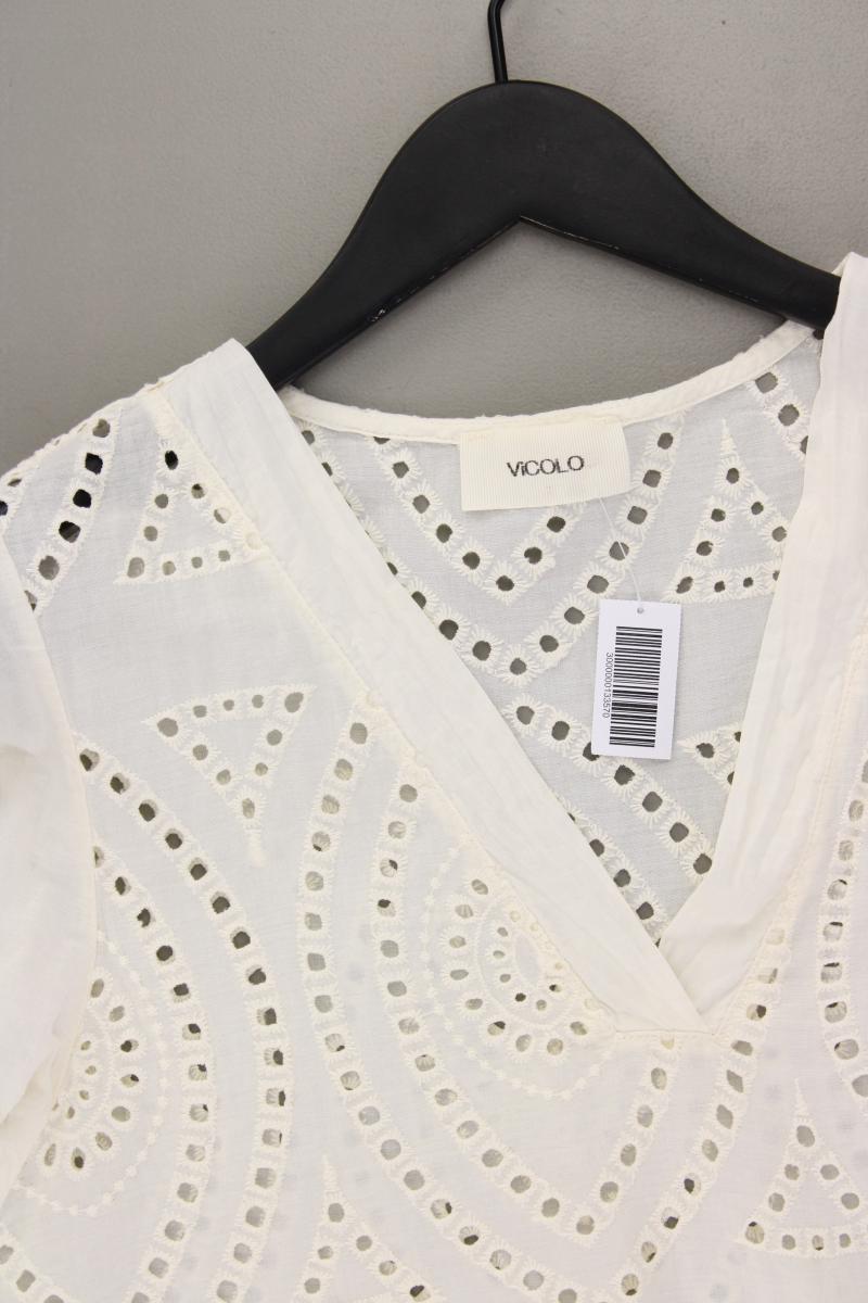 ViCOLO Kurzarmbluse Gr. M creme aus Baumwolle