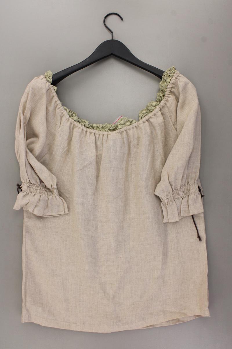 Trachtenbluse Leinenbluse Gr. 36 neu mit Etikett 3/4 Ärmel creme