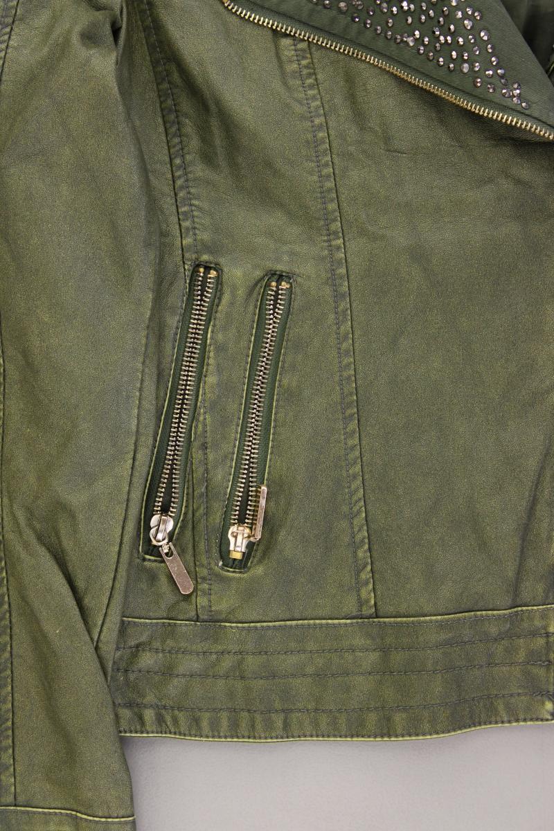 Kunstlederjacke Gr. L olivgrün aus Polyurethan