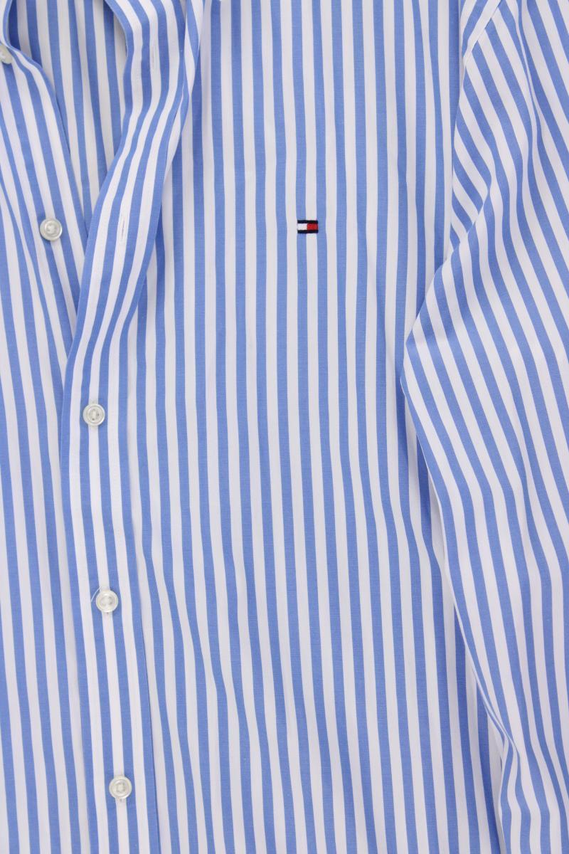 Tommy Hilfiger Langarmhemd für Herren Gr. XL gestreift blau aus Baumwolle