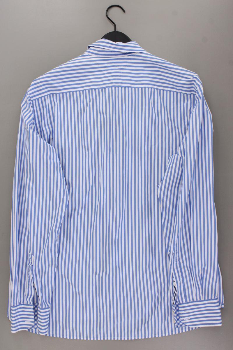 Tommy Hilfiger Langarmhemd für Herren Gr. XL gestreift blau aus Baumwolle