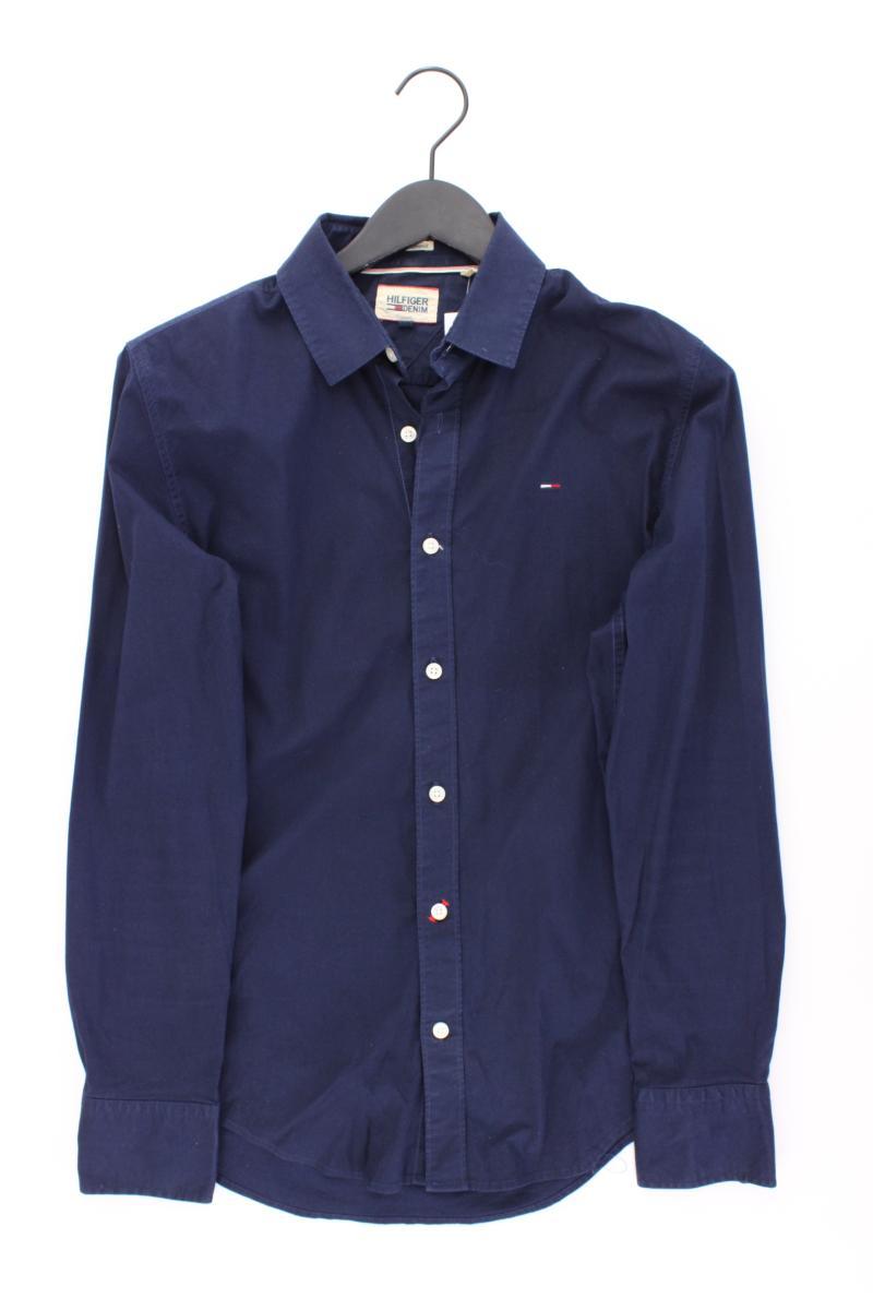 Hilfiger Denim Langarmhemd für Herren Gr. M blau aus Baumwolle