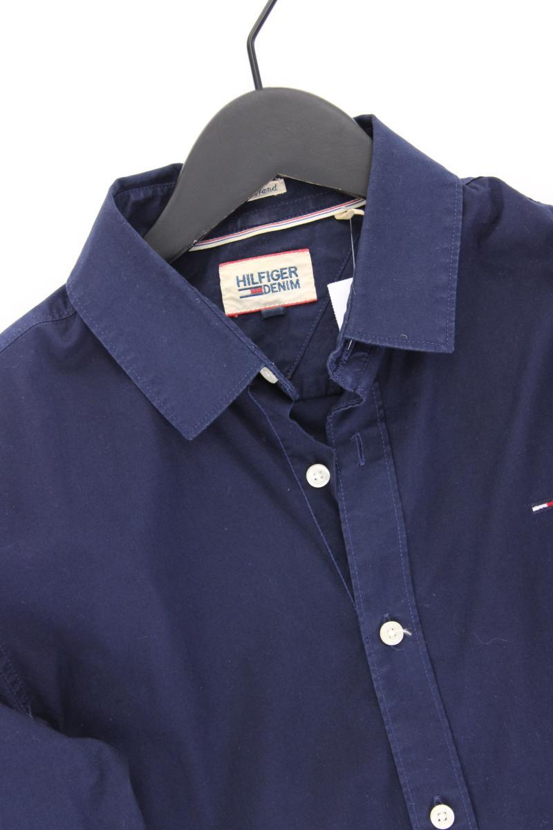 Hilfiger Denim Langarmhemd für Herren Gr. M blau aus Baumwolle