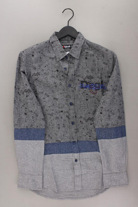 Desigual Langarmhemd für Herren Gr. M neuwertig grau aus Baumwolle
