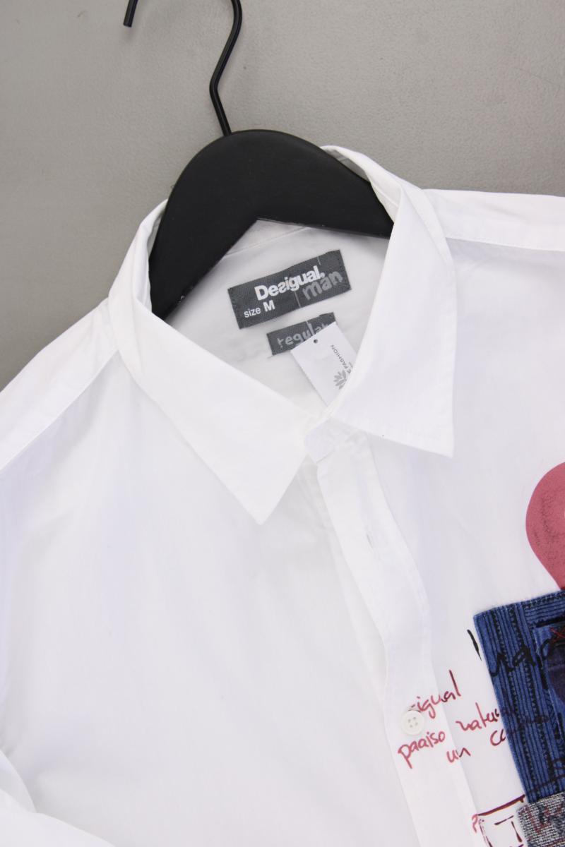 Desigual Langarmhemd für Herren Gr. M weiß aus Baumwolle