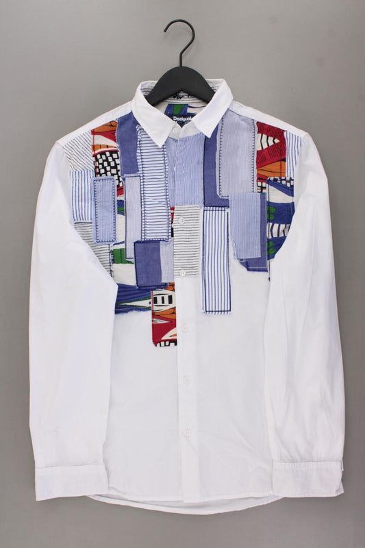 Desigual Langarmhemd für Herren Gr. M weiß aus Baumwolle