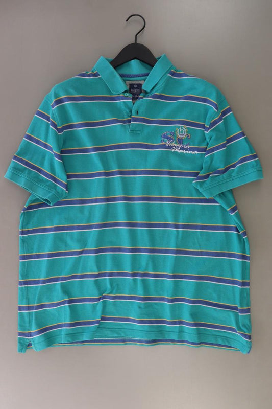 Bugatti Poloshirt für Herren Gr. XXXL gestreift Kurzarm türkis aus Baumwolle