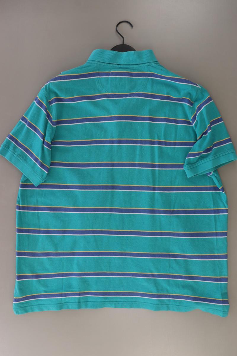 Bugatti Poloshirt für Herren Gr. XXXL gestreift Kurzarm türkis aus Baumwolle