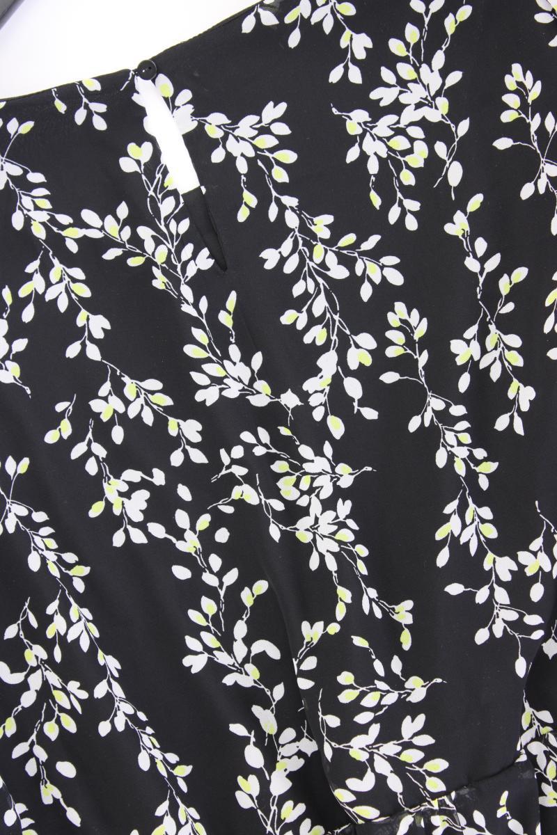 C&A Maxikleid Gr. 46 mit Blumenmuster Langarm schwarz aus Polyester
