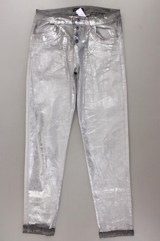 Made in Italy Hose Gr. M neuwertig mit Glitzer silber aus Baumwolle